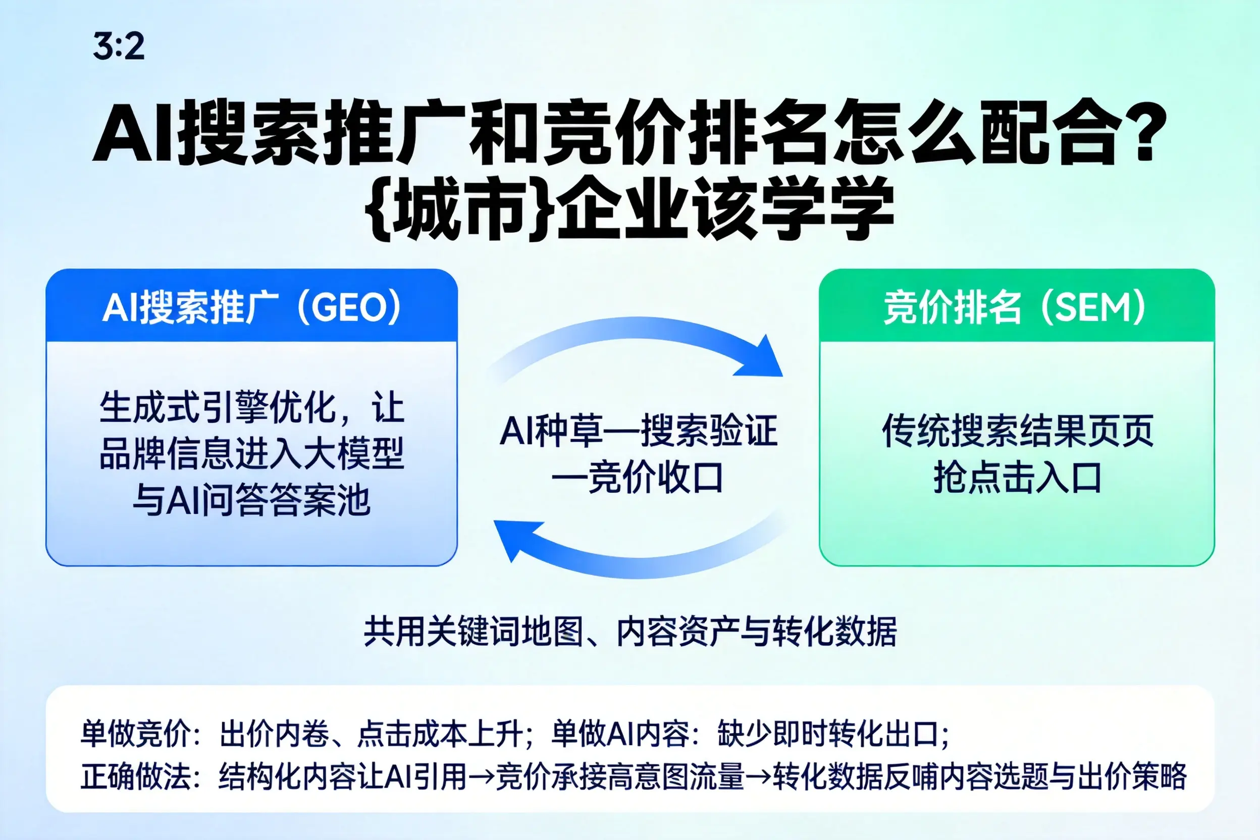 AI搜索推广和竞价排名怎么配合?随州企业该学学