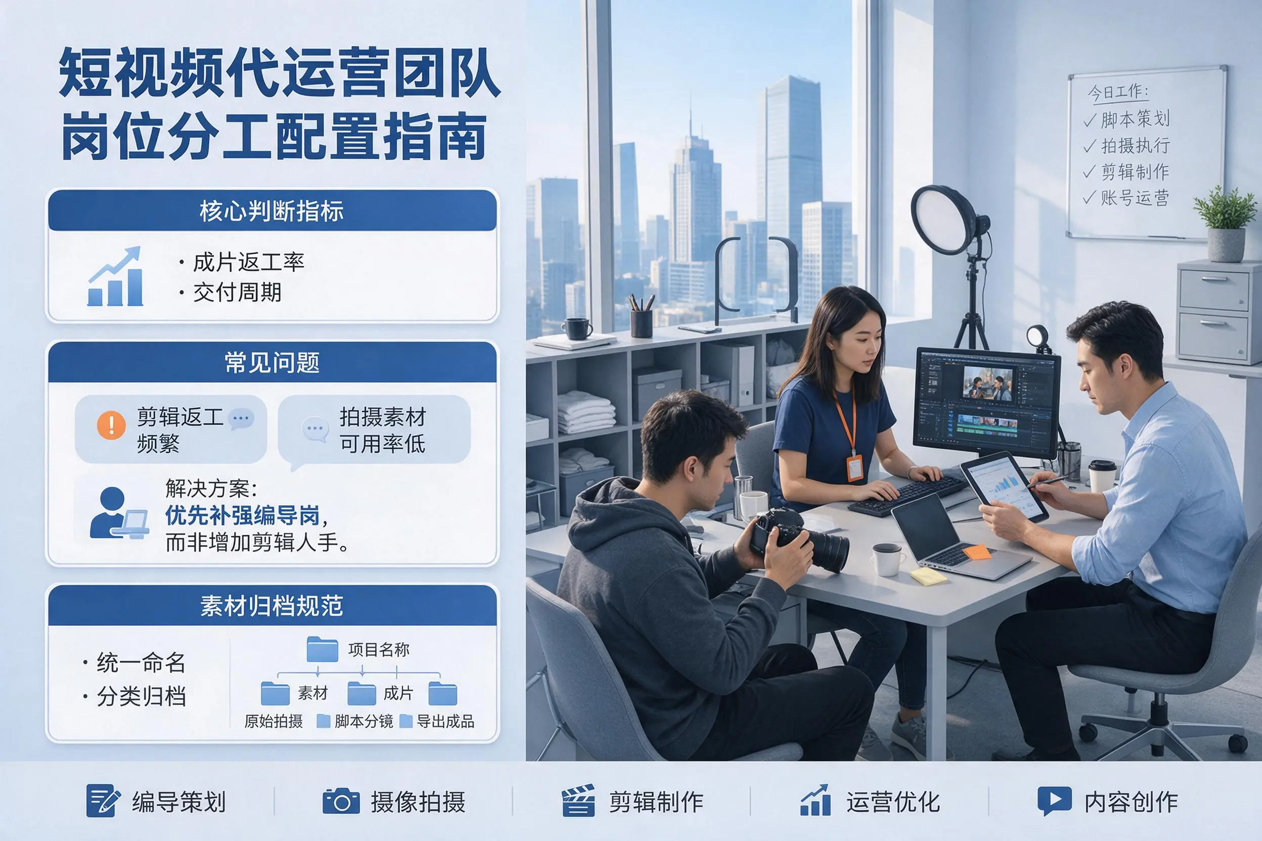 短视频代运营团队如何配置?随州企业岗位分工科普说明