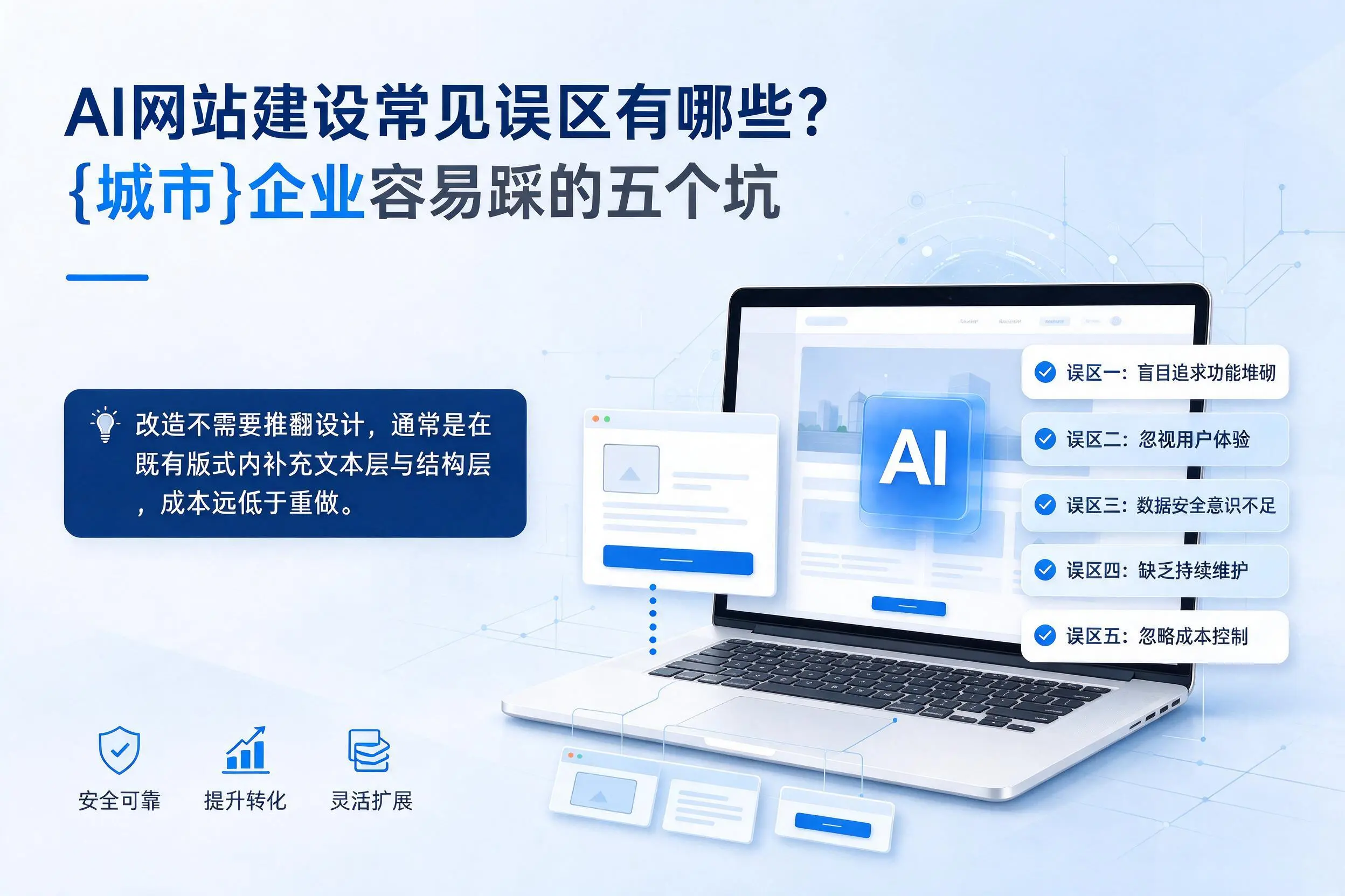 AI网站建设常见误区有哪些？随州企业容易踩的五个坑