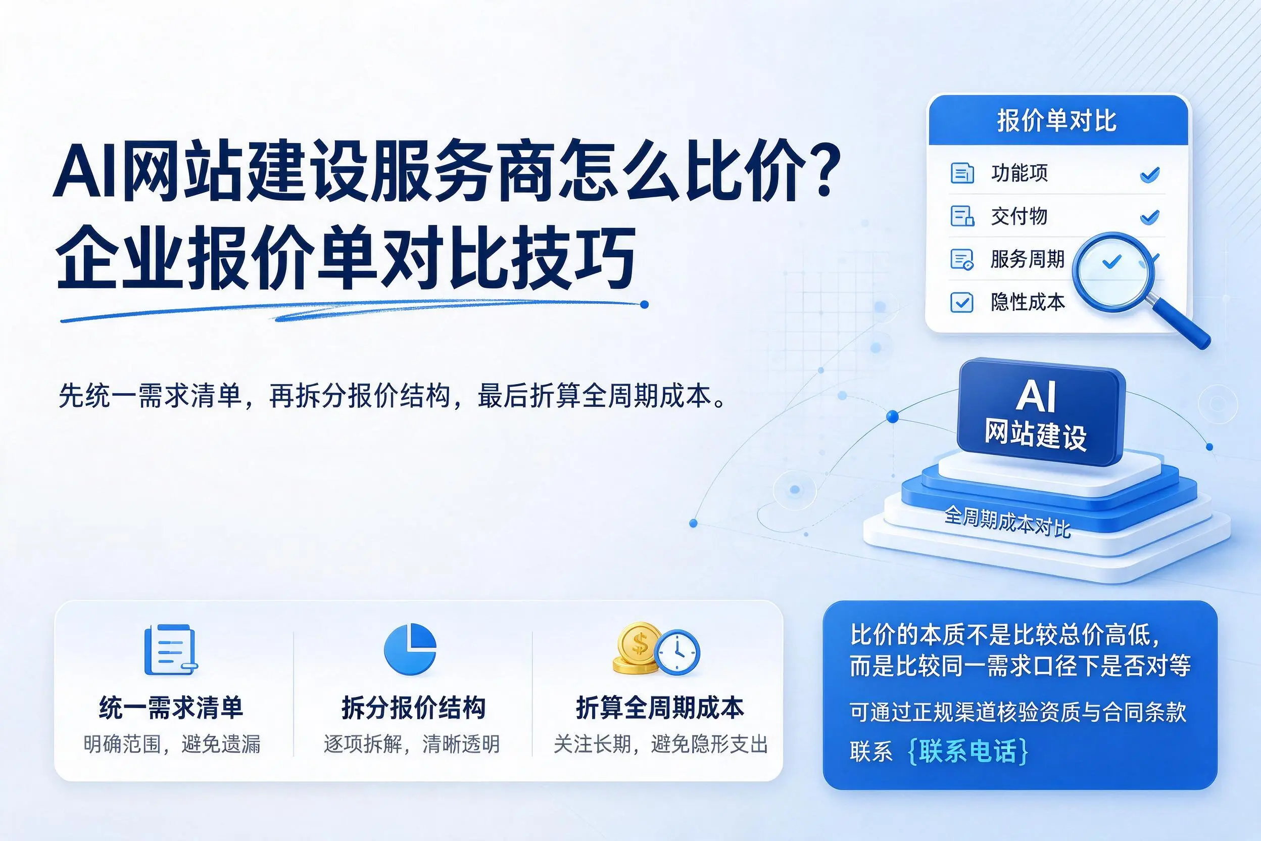 AI网站建设服务商怎么比价?随州企业报价单对比技巧