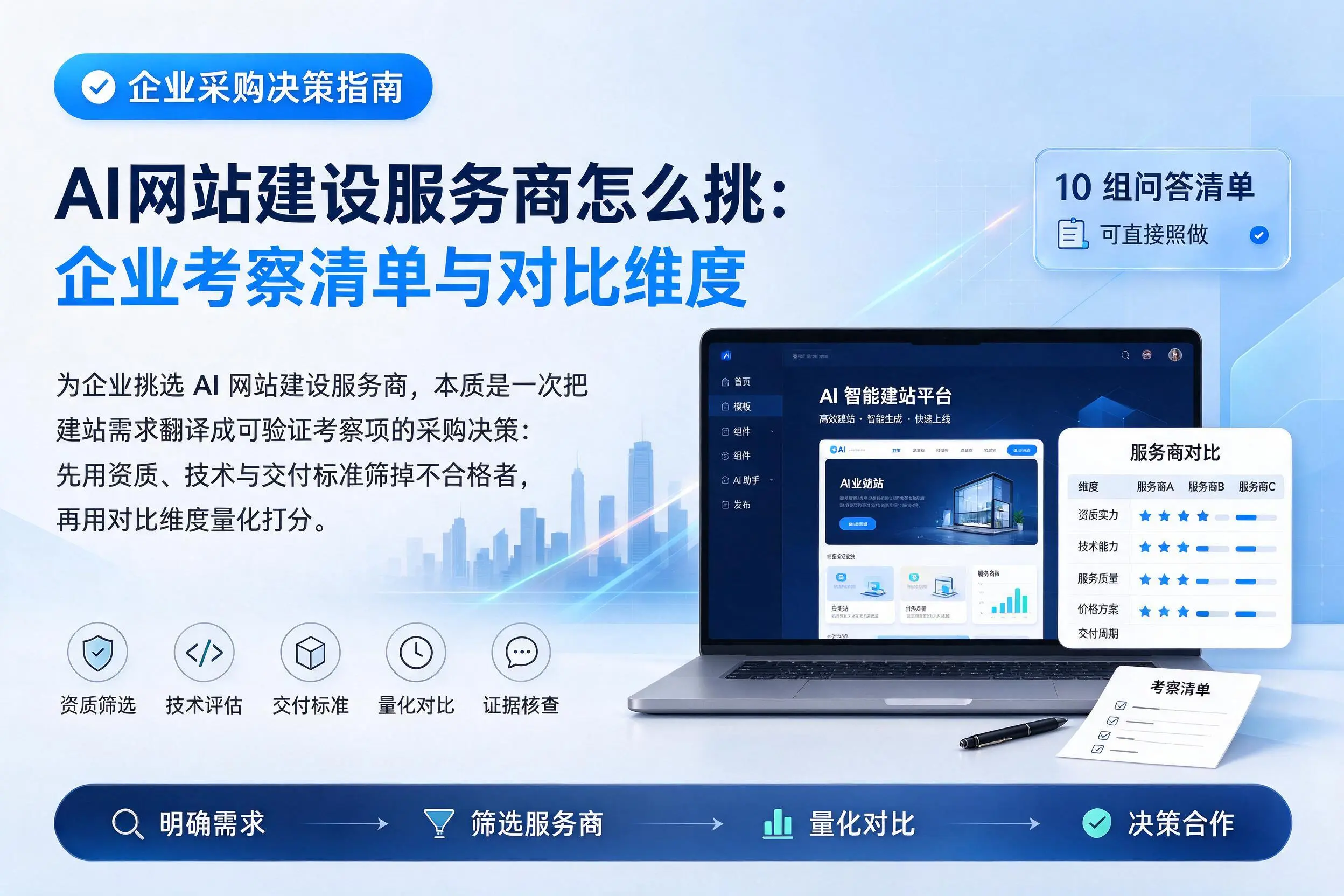 AI网站建设服务商怎么挑:随州企业考察清单与对比维度