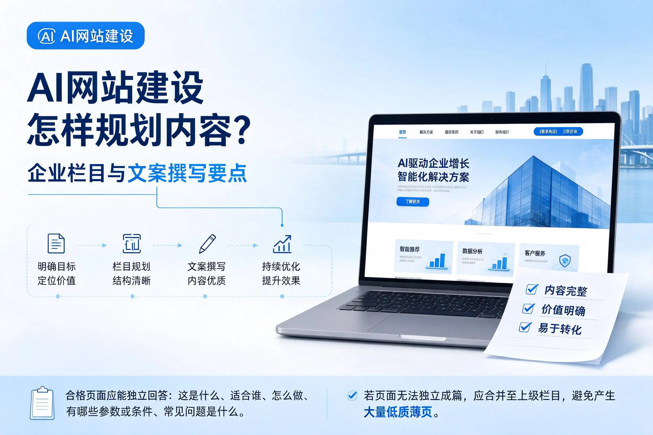 AI网站建设怎样规划内容？随州企业栏目与文案撰写要点