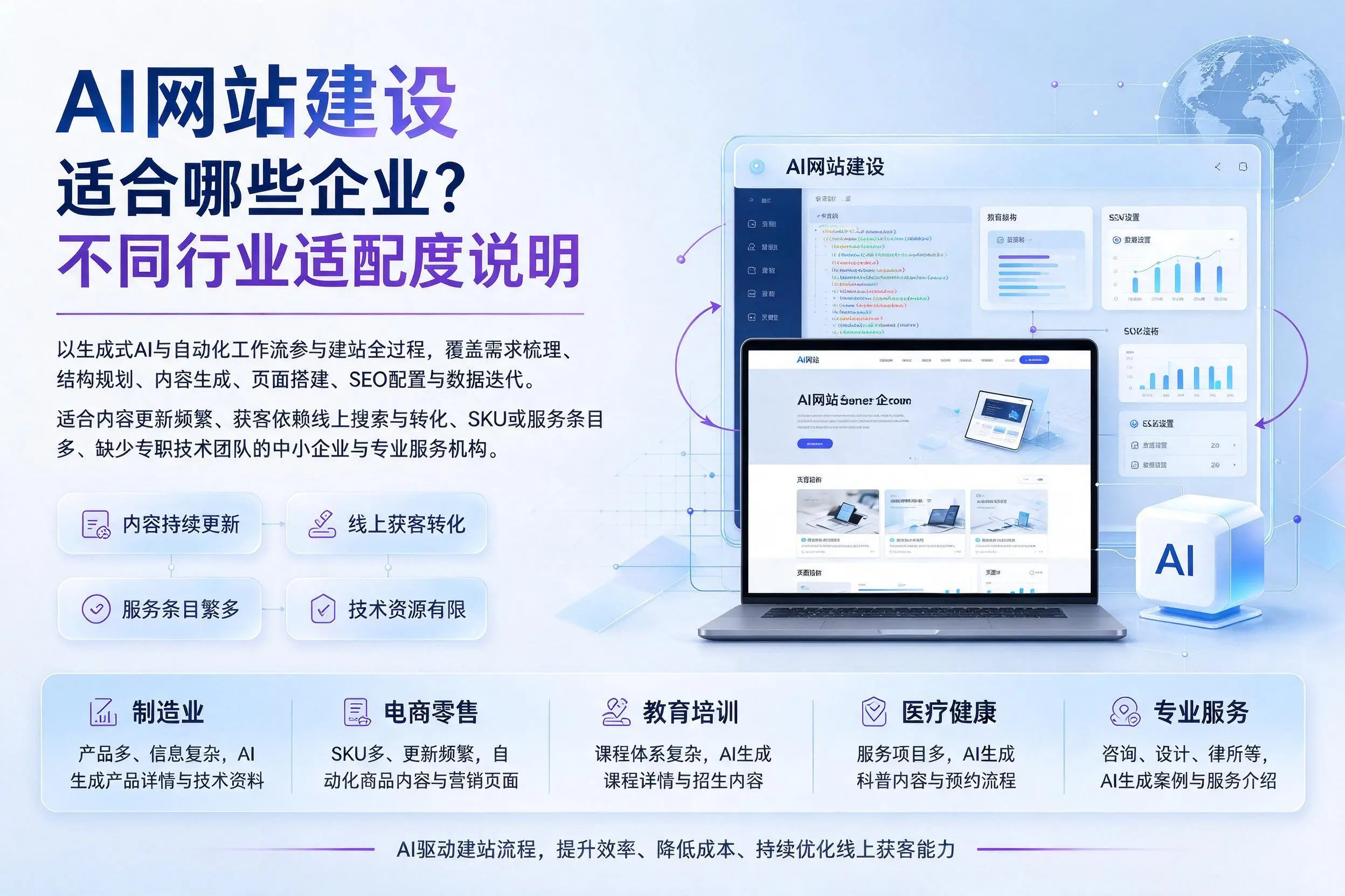 AI网站建设适合哪些企业？随州不同行业适配度说明
